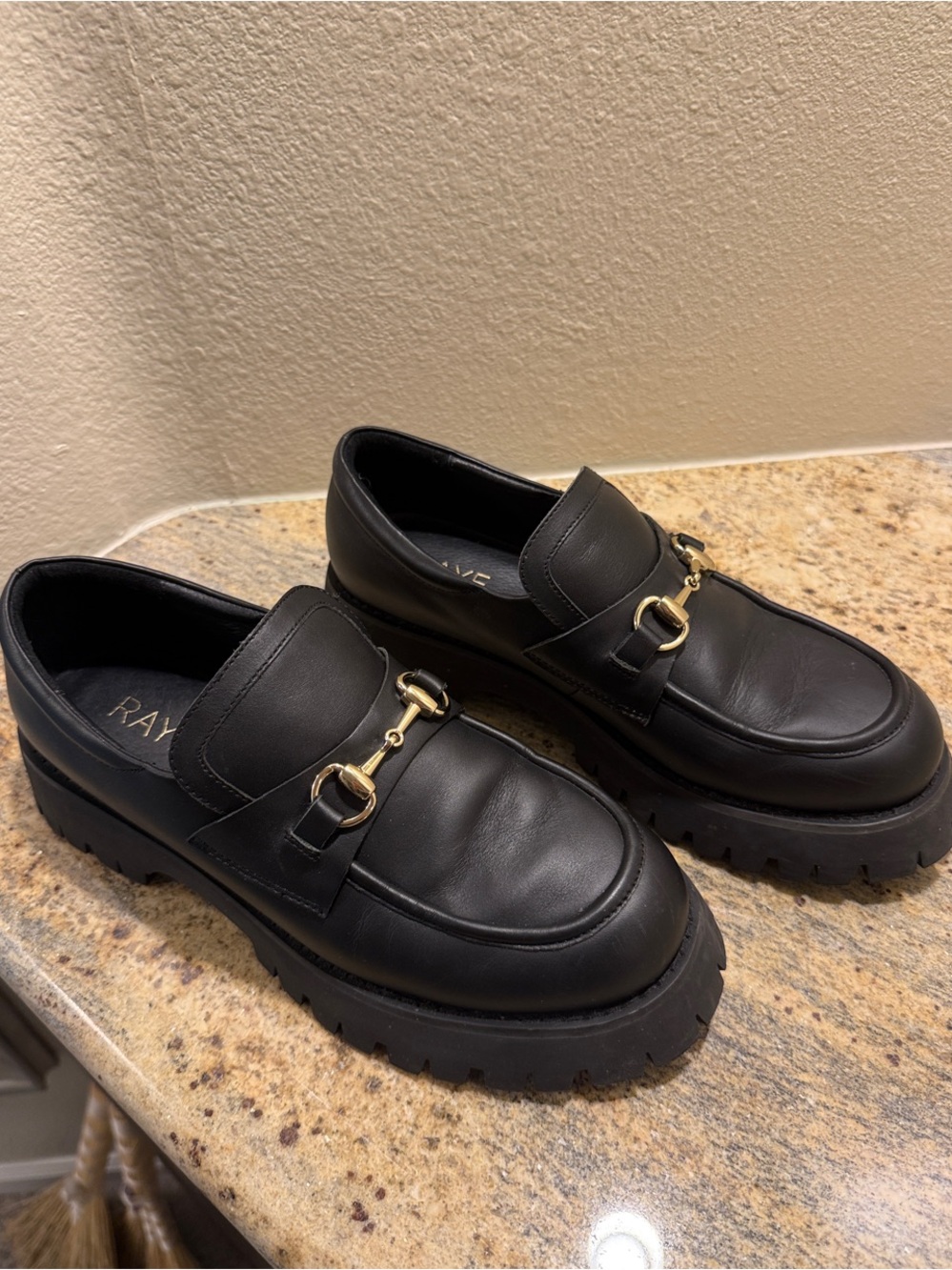 Raye Black Leather Loafers for Women